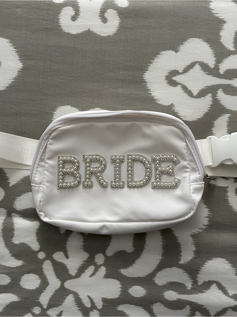 Bride Embellished White Bridal Waist Bag
